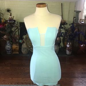 Mint Blue Mesh Front Dress